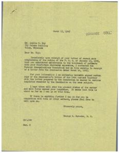 Investigation into Radio Frequency Allocation for Medical Equipment: Correspondence with Dr. Amelia G. Roy, 1945-01-15