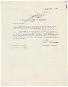 Limited Greek Immigration Quota Filled for Next Ten Years, 1945-01-01 - 1946-12-31