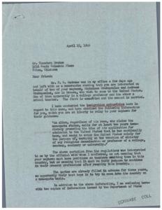Immigration Inquiry for Nephews: April 15, 1946, 1946-04-15