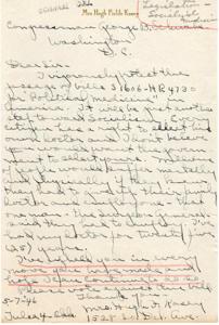 Letter from Mrs. Hugh Fields Kasey Opposing Socialized Medicine Legislation, 1945-01-01 - 1946-12-31