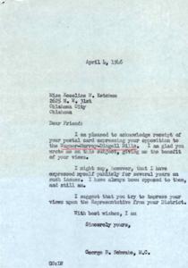 Correspondence on Wagner-Murray-Dingell Bills Opposition, 1946-04-04