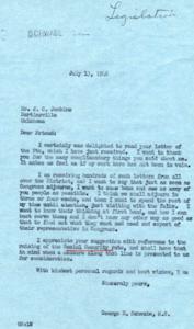 George B. Schwabe&#39;s Response to Constituent&#39;s Letter and Plans After Congress Adjourns, 1946-07-13