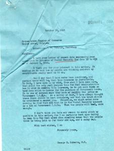 Correspondence Regarding Opposition to Proposed Social Security Tax Increase in 1946, 1945-10-16