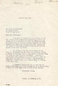 Correspondence Regarding Legislation for Annuity Benefits for the Blind, 1944-12-04