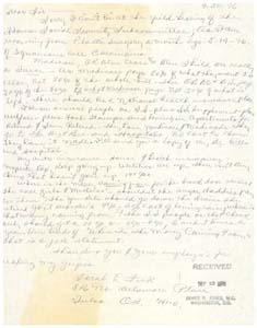 Letter from Ms. Sarah E. Fisk to Congressman James R. Jones, September 20, 1976