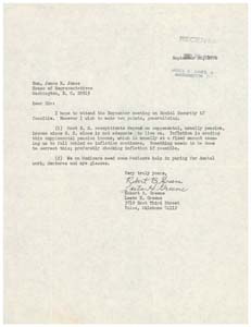 Letter from Mr. Robert B. Greene and Mrs. Leeta H. Greene to Congressman James R. Jones, September 20, 1976