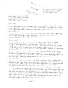 Letter from Mr. William P. Robinson to Congressman James R. Jones, September 24, 1976