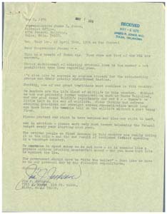 Letter from Mr. Jim J. Jackson to Congressman James R. Jones regarding gun control , May 2, 1976