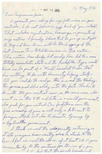 Letter from Mr. James R. Biven to Congressman James R. Jones regarding gun control, May 10, 1976