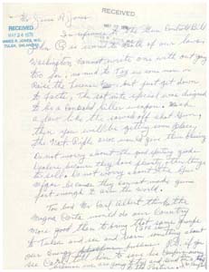 Letter from Mr. L. M. Campbell to Congressman James R. Jones regarding gun control, May 24, 1976