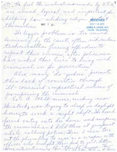 Letter from Mr. and Mrs. William R. Berry to Congressman James R. Jones regarding gun control, May 1, 1976