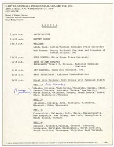 Agenda for a Carter/Mondale Presidential Committee campaign event