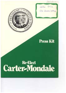 Press Kit from the Carter/Mondale Presidential Committee Re-Election Campaign