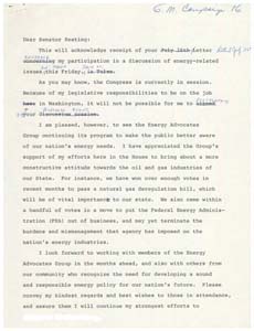 Correspondence between Congressman James R. Jones and Senator Frank Keating Regarding Senator Keating's Letter , 1976-07-26 - 1976-07-29