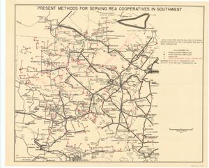 ["Coverage map: This map illustrates steam-electric and hydro-electric power lines, including a hand-drawn line from Thayer to Walters.  Dimensions: Not specified in the provided data."]