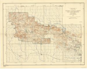 ["Topographical Map by the U.S. Department of Agriculture, Forest Service: This map depicts military boundaries, rivers, elevation, and wildlife boundaries, with the Indian Meridian referred to as I.M.  Dimensions: Not specified."]