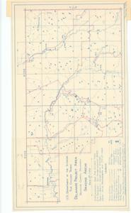 ["Survey map by U.S. Department of the Interior, Five Civilized Tribes, featuring some streams and boundary lines in red. Dimensions: Not specified."]