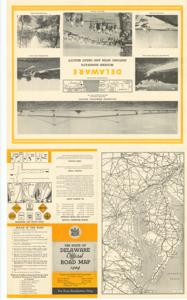 ["Create a concise and logical summary: This road map, produced by The National Survey Company and the State Highway Department, provides detailed navigation information. Dimensions: 16 3/4 x 27 3/4."]