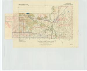 ["Create a concise and logical summary: CAC_CC_053_4_0000_1_168 is a tactical map produced by the Corps of Engineers, focusing on grid zone D. It illustrates shooting ranges at the fort, including various ranges, land areas in square miles, military boundaries, and forest reserves. Dimensions: The map covers several square miles of land as depicted."]