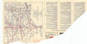 ["Create a concise and logical summary using the title from the TITLE column and the text in the summary. This road map, produced by General Drafting Company, features circles and x's marking specific county seats along major highways. Dimensions: 12 1/2 x 24."]