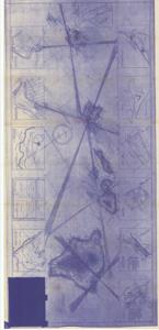 ["Blueprint depicting airports, landing fields, pavement, and road materials of the Hawaiian islands, removed from the 76th Congress Appropriations Committee on War Department Subcommittee. Dimensions: 27 1/2 x 56 1/2."]