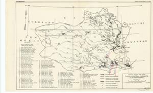 ["Hydrologic Map by the War Department, Army Corps of Engineers: This map illustrates completed, ongoing, and planned reservoirs, levees, and dams, including projects under investigation, with some cities hand-annotated and sourced from the 81st Congress Legislative Appropriations for Interior in 1950. Dimensions: 10 3/8 x 17."]