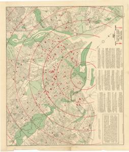 ["Coverage map by John J. Noonan: This map illustrates the distances of segregated schools in the Washington D.C. area and includes a Humiliating Facts sheet. Dimensions: 30 1/2 x 35 3/8."]