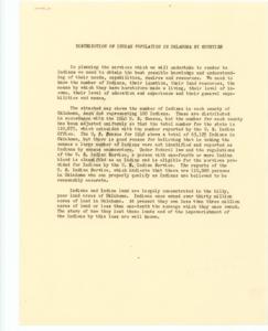 ["This is the second map in a series of three produced by the Department of the Interior, Office of Indian Affairs, focusing on population and including an attachment that explains population and services.  Dimensions: 18 1/4 x 26 1/4"]