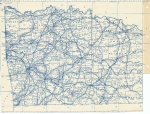 ["Transportation map featuring Ponca City circled in red and an Exhibit J sticker in the lower right corner. Dimensions: 16 x 21 1/2"]