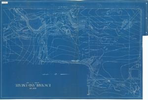 ["Create a concise and logical summary: This blueprint, identified as CAC_CC_053_4_0000_1_81, depicts waterlines, bushes, and elevation, with an Exhibit 'A' sticker in the lower right corner. Dimensions: not specified."]