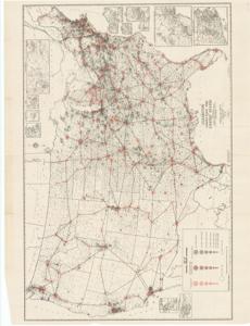 ["Coverage map by American Map Company, depicting city populations, cities with airports, and requested airline stops. Dimensions: Not specified."]