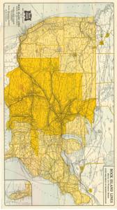 ["Create a concise and logical summary: This tourist map, produced by the Chicago, Rock Island and Pacific Railway Co., highlights specific routes along the Rock Island railroad and features company advertisements for various tourist destinations. Dimensions: not specified."]
