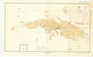 ["Create a concise and logical summary using the title from the TITLE column and the text in the summary.  Title: CAC_CC_053_4_0000_1_97   This is a topographic map produced by the U.S. Coast and Geodetic Survey, featuring an annotation that lists individuals including Senator Thomas, Senator Young, and Earle H. Charles, associated with St. Thomas, Virgin Islands, and the role of Director of Police.  Dimensions: Not specified."]