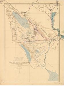["Reconnaissance Map by the U.S. Geological Survey: This is a reprint featuring handwritten annotations of drops and canals. Dimensions: 16 1/2 x 22."]