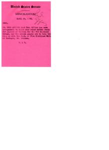 ["Miss Alberta Botone wrote a letter to Senator Elmer Thomas thanking him for helping to secure a new building for Riverside Indian School in Anadarko, Oklahoma. Senator Thomas responded, expressing his gratitude for the invitation to visit the school and mentioning that he hopes to do so after Congress adjourns."]