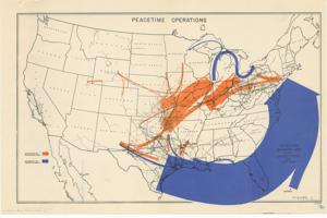 Petroleum Movement Map of the United States, Peacetime Operations, 1928-01-01 - 1944-12-31
