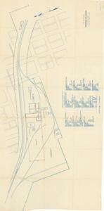 ["This map of Rock Island Lines in Shawnee, Oklahoma, locates and describes the mechanical buildings. Dimensions: 48 x 23 3/4."]