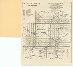 ["This map of Coal County, Oklahoma, is a black and white publication from the Coal County Abstract Company. Dimensions: 9 1/2 x 12."]