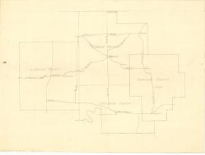 ["This hand-drawn map from the Bristow Chamber of Commerce covers highways and major cities in Lincoln, Okfuskee, Okmulgee, and Creek Counties. Dimensions: 18 1/2 x 13 1/8."]