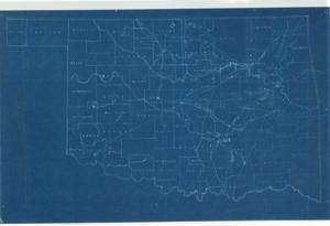 ["The Map of Oklahoma is a blueprint that provides a detailed representation of the state's geography and features, with dimensions 20 1/2 x 13."]