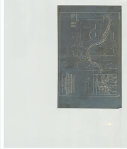 ["The document represents a plan area plan of the Bank Stabilization and Channel Rectification portion of the Arkansas River Basin's River and Harbor Project, which includes a vicinity map in the top, right corner. On reverse: Project. The bank stabilization and channel rectification in the reach between Short Mountain Dam site and Wilson Rock, Oklahoma, is an integral unit of the multiple-purpose plan authorized by the River and Harbor Act of July 24, 1946. Area plan (orthographic projection; diffusion transfer); 10 1/2 x 15 3/16 inches; Printed (top, right corner): 1; Inscribed (top, left corner): 50; Shading (red) south of the Arkansas River, north of 35 20N; Inscribed (right, center; red): [Last] floods cut thru Ox bow; Annotated (red) with an arrow pointing from words to area east of 94 40W and at 35 15N."]