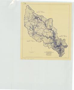 ["The document represents a map watershed map for Osage, Rogers, Tulsa, and Washington Counties of Oklahoma. Item map and content was Prepared from Oklahoma County Highway maps. Reproduction permission granted U.S Department of Agriculture, Soil Conservation Service. Watershed map; 15 3/4 x 14 inches; Inscribed (top, left corner): 8; Inscribed (bottom, right corner): 4-R-13325."]