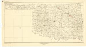 ["The document represents a map item is a topographic map of the State of Oklahoma, in which the data was compiled in 1921 and 1922 based on State map by the General Land Office. Map features waterways, cities, towns, villages, counties, and railroads. Topographic map (polyconic projection); 18 1/16 x 33 inches; Shading and Enumeration (red, pencil) in eleven areas along Arkansas River; Shading (red, pencil) in single area along Canadian River; Inscribed and Shaded (bottom, right corner; red, pencil): Arthur City Area; Inscribed and Shaded (bottom, right corner; red, pencil): Boss Area; Inscribed and Shaded (bottom, right corner; red, pencil): Tom Area."]