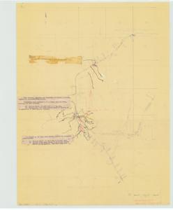 ["The document represents a plan of the Keystone Dam site with detours, routes, and stages specified. Adhered to plan are details of three specific blasting projects, which include the locations, blasting periods, blasting data, and contract numbers. The specified projects include: Contract No. DA-34-066-CIVENG-61-1954, Contract No. DA-34-066-CIVENG-60-1629, Contract No. DA-34-066-CIVENG-61-1380. Annotations (red, pencil) accompany the project details. Legal-size folder accompanies item and contains a preservation copy of the adhered notes as well as Note #1, which detached from item. Area plan (orthographic projection; diazotype, blueline print); 24 x 18 inches."]