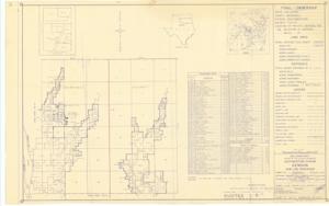 ["The document represents a map item is a plat of the area 22 miles northwest of Denison, Texas in Tulsa District, Southwestern Division, Marshall County, Oklahoma, which has been audited and procured for the Denison Dam and Reservoir project. The map depicts the Final - Ownership of the area. Plat includes a list of previous owners (vendors) and an index map. The original map print was approved on June 10, 1946, but the current map was audited January 18, 1957 and corrected June 3, 1957. Plat (map; diazotype, blueline print); 24 1/16 x 38 5/8 inches; Inscribed (bottom, right corner): Sheet: 13 of 23; Inscribed (bottom, right corner): Drawing No. SW-288/13; Annotations (lines, arrows; red, pencil) on west side of Sections 6, 7, 18, 19, 30, 31 and north side of Sections 6, 5, 4 of T7S, R5E; Inscribed (bottom, right corner; pencil): Incl 4 [?] Incl 2."]