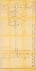 ["The document represents a plan item is a floor plan of the Emergency Operating Complex for State Government and is comprised of Building A and Building B. This preliminary architectural plan of the complex is from the New State Office Buildings for the Oklahoma Capitol Improvement Authority, Oklahoma City, Oklahoma. Created by Architects: Hudgins Thompson Ball and Associates Inc, and Bailey Bozalis Dickinson, Roloff Consulting Firms: Sullivan Engineering Company - Structural; Soter and Sprehe Engineers - Mechanical; L.B. Perkins Company - Electrical Floor plan (diazotype, blackline print); 23 15/16 x 47 1/8 inches; Sheet No. two; E.O.C. Plate 3."]
