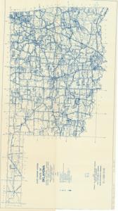 ["The document represents a map item is a topographic map of the State of Oklahoma and depicts the state's highway system. Map features the submissions of the 1947 Federal Aid Secondary Highway Program and indicates the estimated total cost and federal aid funds for each project at their site location. Topographic map (positive blueprint); 19 1/2 x 36 1/2 inches."]