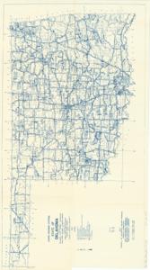 ["The document represents a map item is a topographic map of the State of Oklahoma and depicts the state's highway system. Map features the submissions of the 1947 Federal Aid Secondary Highway Program and indicates the estimated total cost and federal aid funds for each project at their site location. Topographic map (positive blueprint); 19 13/16 x 36 5/8 inches."]