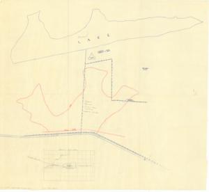 ["The document represents a map item is a sketch map of the storage lake, pipeline, low water dam, and proposed reservoir at the Oklahoma State Penitentiary in McAlester, Oklahoma. Map accompanied Office of State Procurement (OSP) Water Procurement documents. Sketch map (area plan); 22 1/8 x 24 5/16 inches."]
