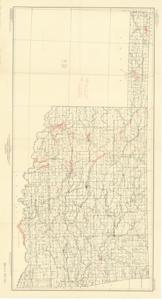 ["The document represents a map item was taken from a [November] 8, 1946 report by the U.S. [Department] of the [Interior], Bureau of [Reclamation] on the status of Bureau of [Reclamation] work in [Oklahoma]. Map shows general locations of Bureau projects. Map shows proposed reservoirs. Topographic map (polyconic projection); 18 x 33 inches; Annotations and Inscriptions (red, pencil) of projects under construction and investigation; Inscription (verso; pencil): Map of Oklahoma showing proposed reservoirs."]